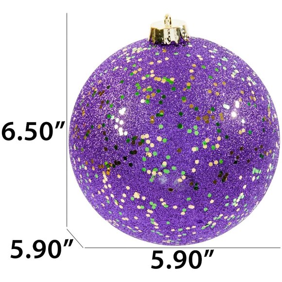 Jumbo Purple Mardi Gras Ornament - Picture 2 of 4